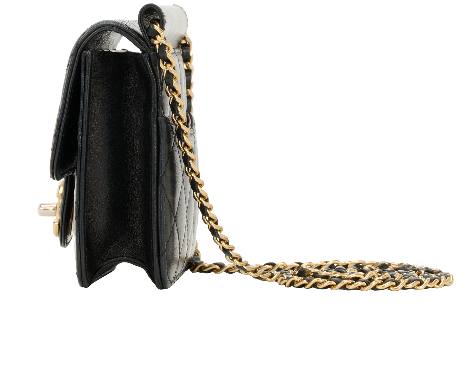 CC Mini Square Bag, &pound;1,950, Handbags, Black, Leather, Bottom view